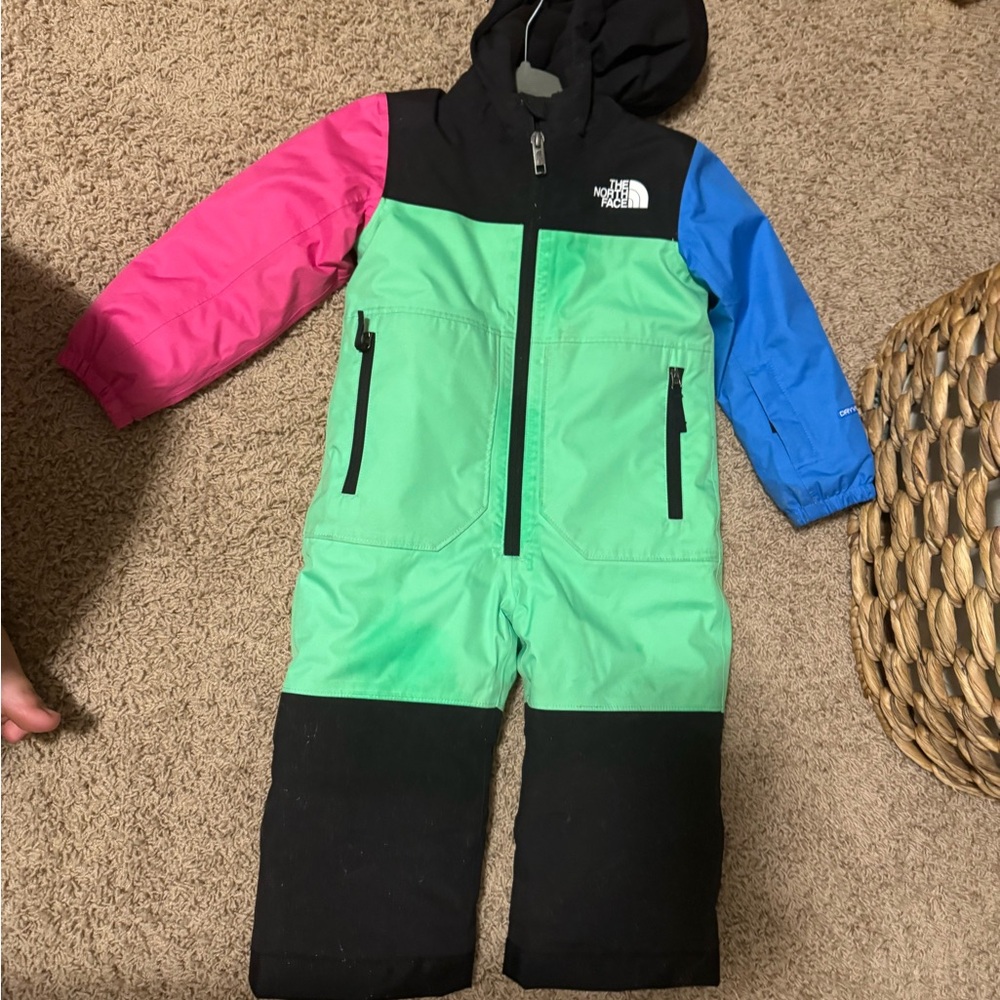 The North Face Green and Black Snowsuit
